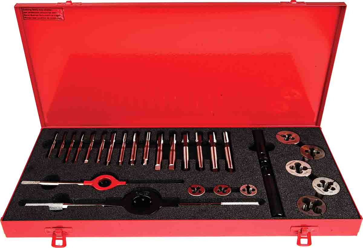 Dormer 19-Piece HSS Thread Tap & Die Set, M5 - M12 Taps, M5 - M12 Dies