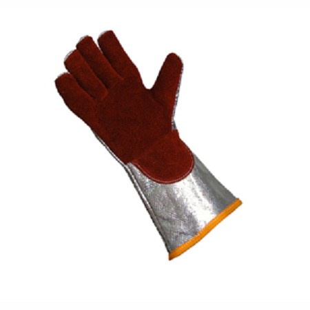 Liscombe Red Leather Work Gloves, Size 9, Aluminised Coating