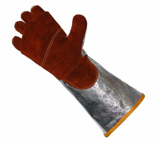 Liscombe Red Leather Work Gloves, Size 9, Aluminised Coating