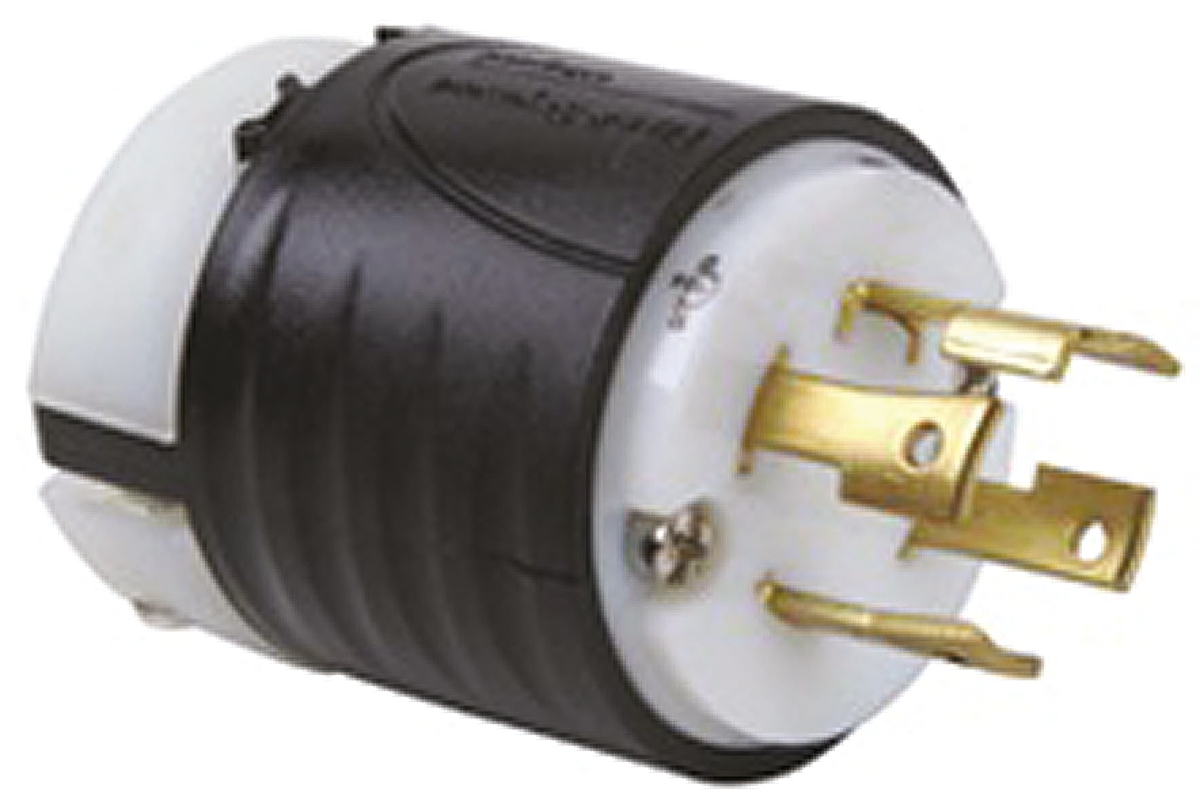 PASS & SEYMOUR USA Mains Plug Black, White, 30A, Cable Nylon, 480V, Screw