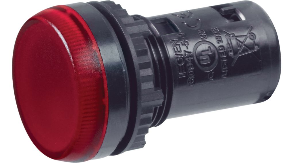 BACO Red LED Indicator Lamp, 24V ac/dc, 22 mm Diameter