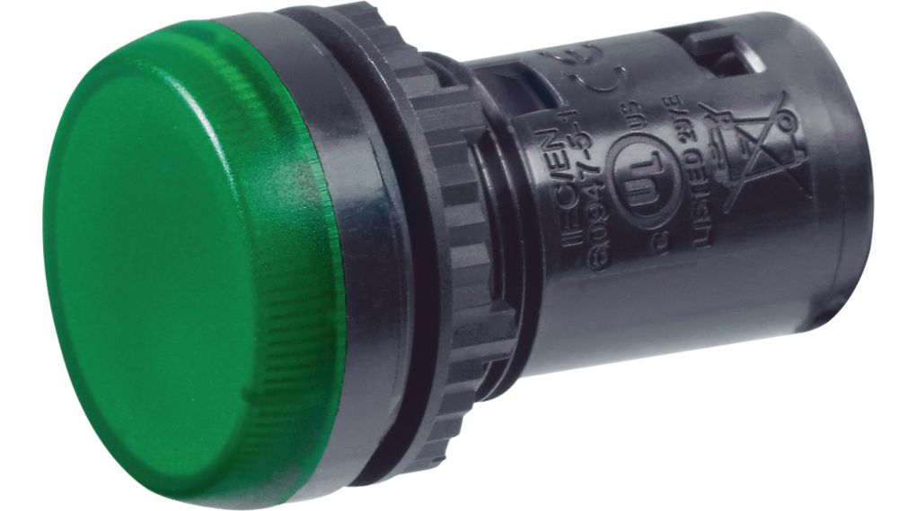 BACO Green LED Indicator Lamp, 24V ac/dc, 22 mm Diameter