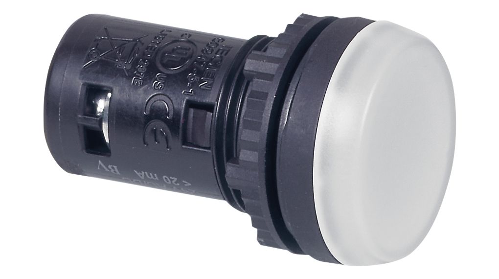 BACO White LED Indicator Lamp, 24V ac/dc, 22 mm Diameter