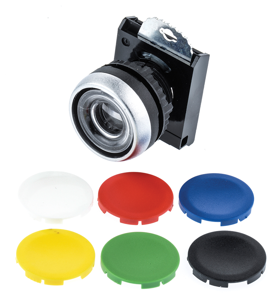 BACO Black Spring Return Push Button Head, 22 mm Cutout, IP66