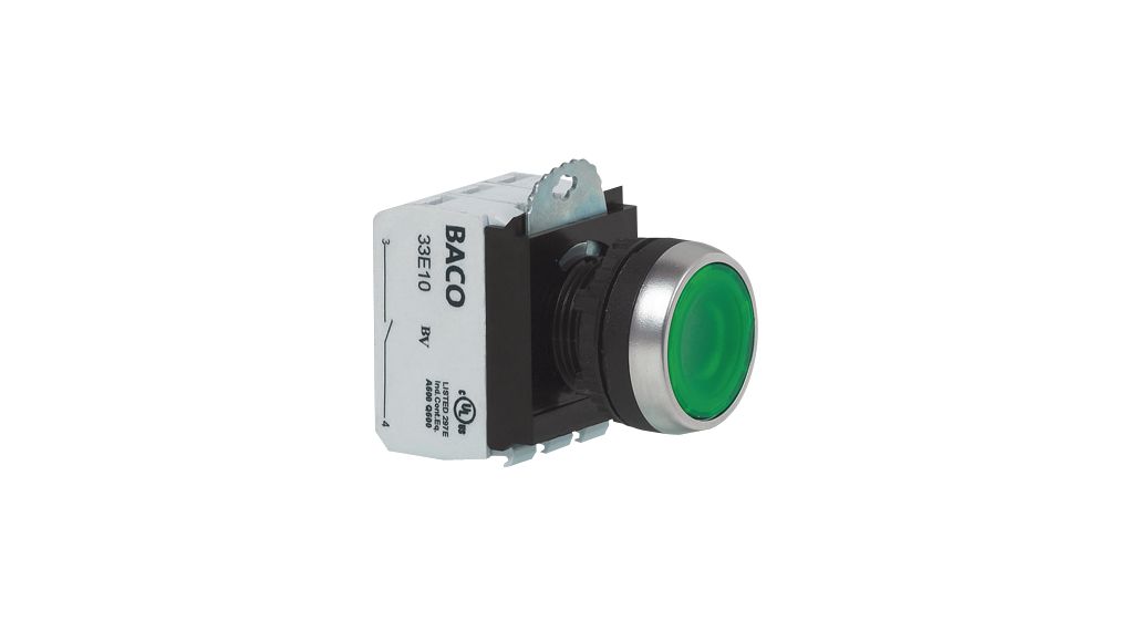 BACO L21 Series Illuminated Push Button Switch, Screw, 22 mm Cutout, Blue LED, IP66 24 V ac