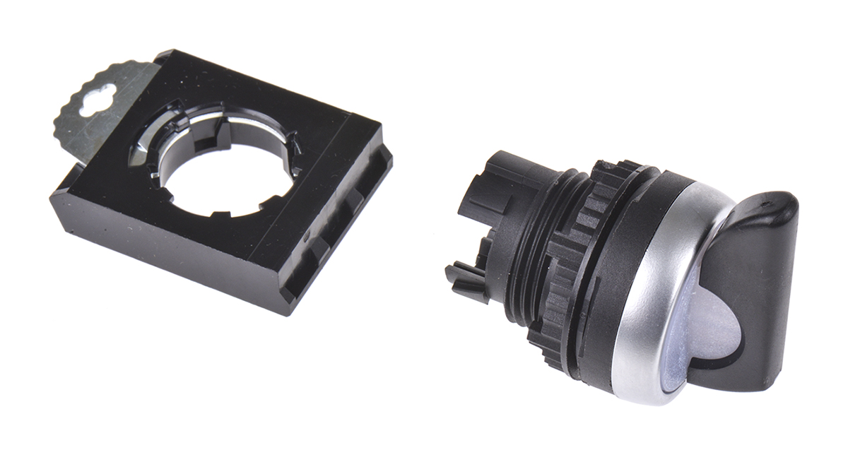 l21kv30 BACO BACO Series 2 Position Illuminated Selector Switch Head, 22 mm Cutout, Black Handle, IP67