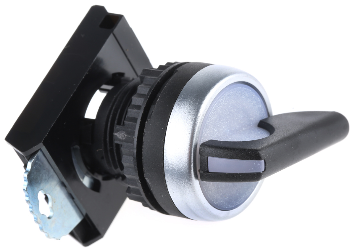 BACO BACO Series 3 Position Illuminated Selector Switch Head, 22 mm Cutout, Black Handle, IP20, IP66, IP67