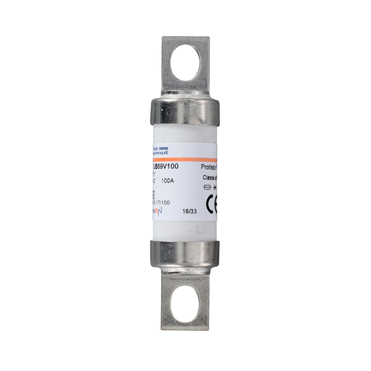 Mersen 100A British Standard Fuse 17 x 49 mm 690V, 65.5 mm
