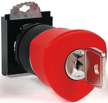 BACO Red Key Reset Push Button Head, 22 mm Cutout, IP66