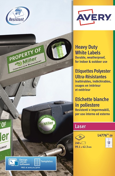Avery White Laser Printer Label