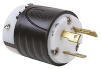 PASS & SEYMOUR USA Mains Plug Black, White, 30A, Cable Nylon, 125V, Screw