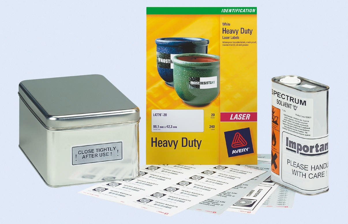 Avery Silver Adhesive Heavy duty Label Sheet, Pack of 20 Per Pack