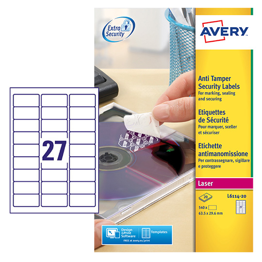 Avery White Laser Printer Label