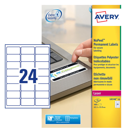 l6146-20uk Avery White Laser Printer Label