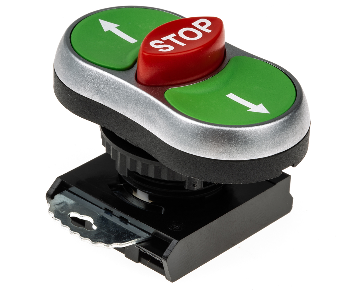 l61ba22 BACO Green, Red Spring Return Push Button Head, 22 mm Cutout, IP66