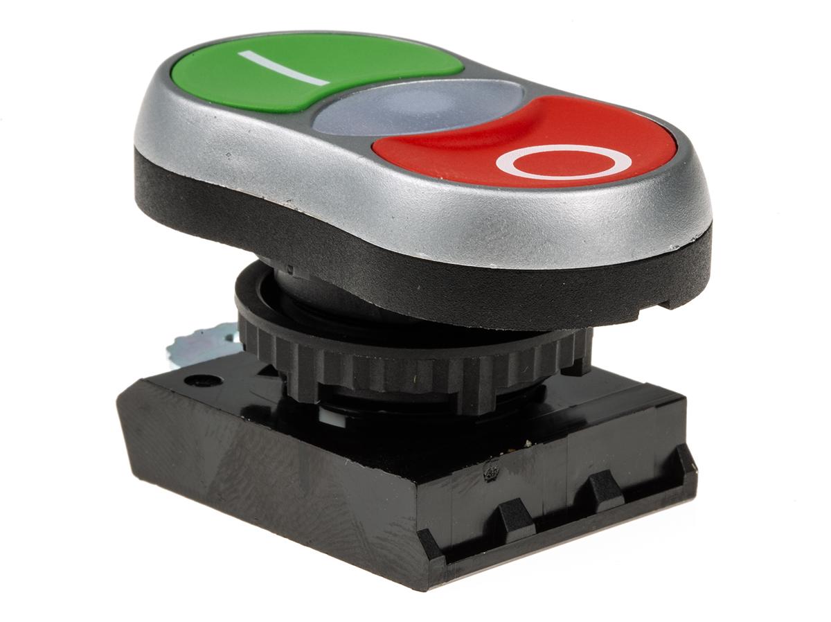 l61qh21 BACO Green, Red Spring Return Push Button Head, 22 mm Cutout, IP66
