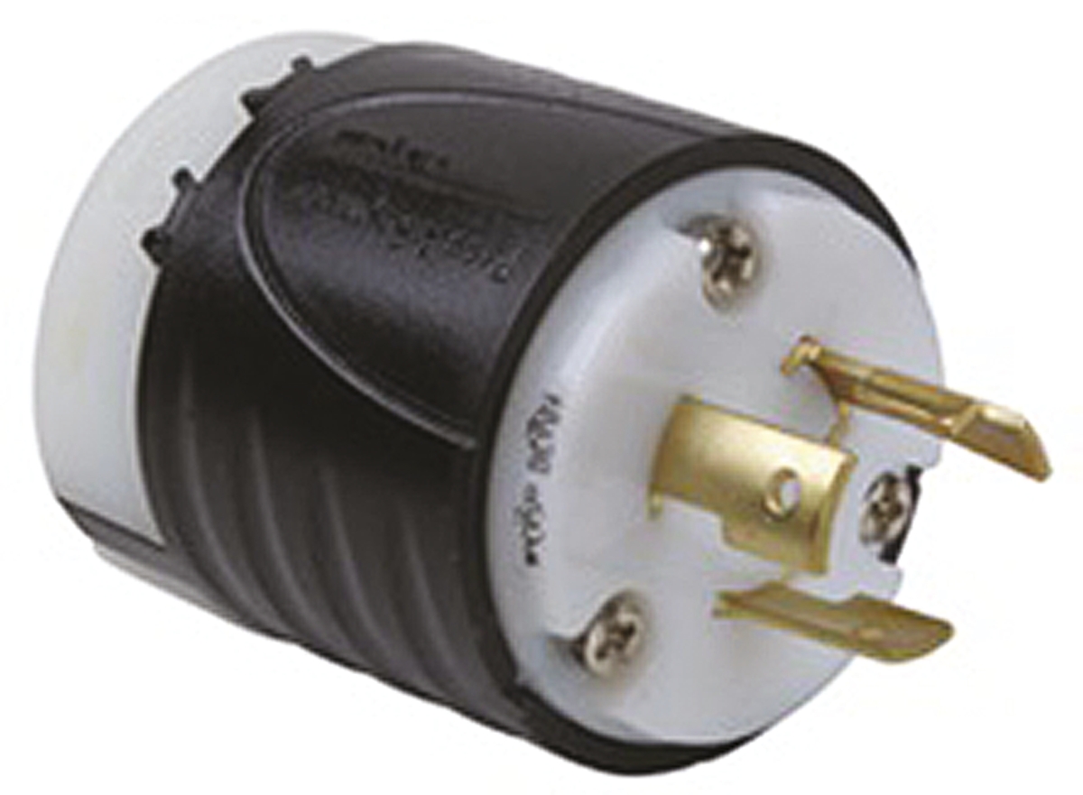 PASS & SEYMOUR USA Mains Plug Black, White, 20A, Cable Nylon, 250V, Screw