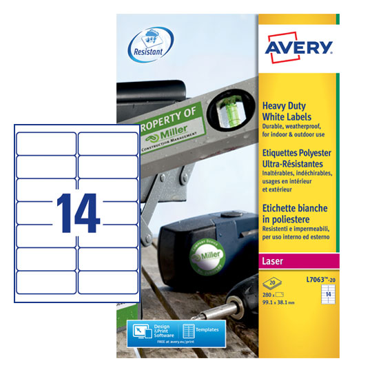 Avery White Laser Printer Label