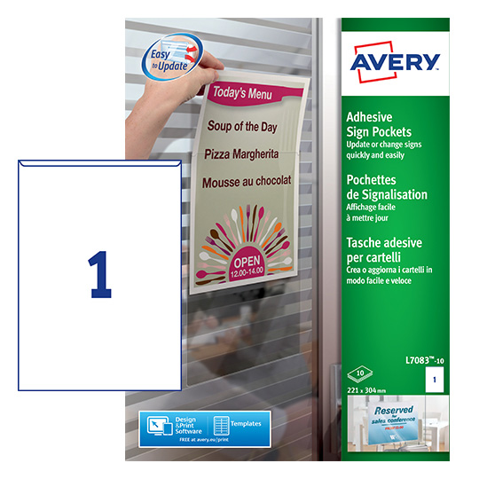 l7083-10 Avery Clear Safety Label Sign