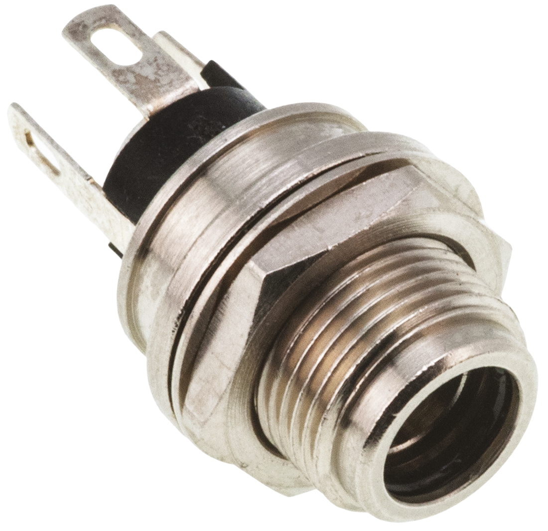 Switchcraft Straight DC Socket 5A, 30.0V, Panel Mount, length 26.3 mm, Silver, IP68