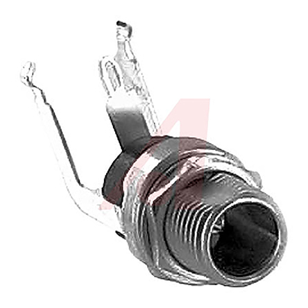 Switchcraft, RA Right Angle DC Socket 5A, 12.0V, Panel Mount, length 23.3 mm, Silver