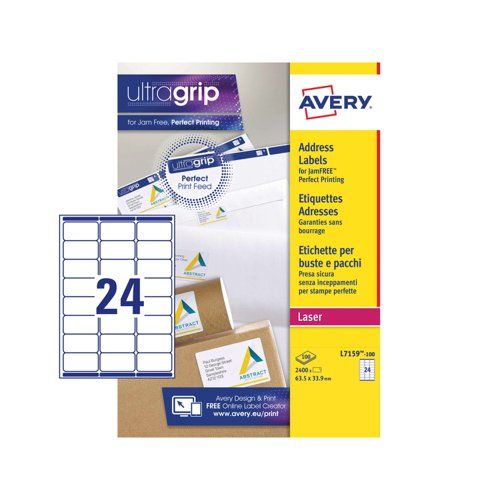 Avery White Adhesive High Visibility Label Sheet, Pack of 100 Per Pack