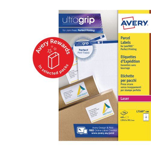 Avery White Adhesive High Visibility Label Sheet, Pack of 100 Per Pack