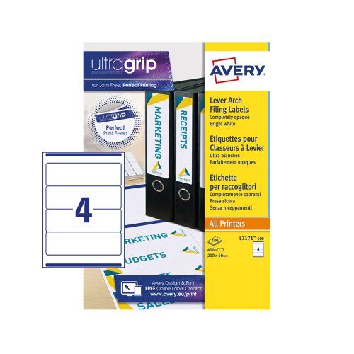 Avery White Adhesive High Visibility Label Sheet, Pack of 100 Per Pack