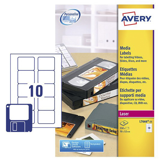 Avery White Adhesive CD & DVD Label Sheet, Pack of 25 Per Pack