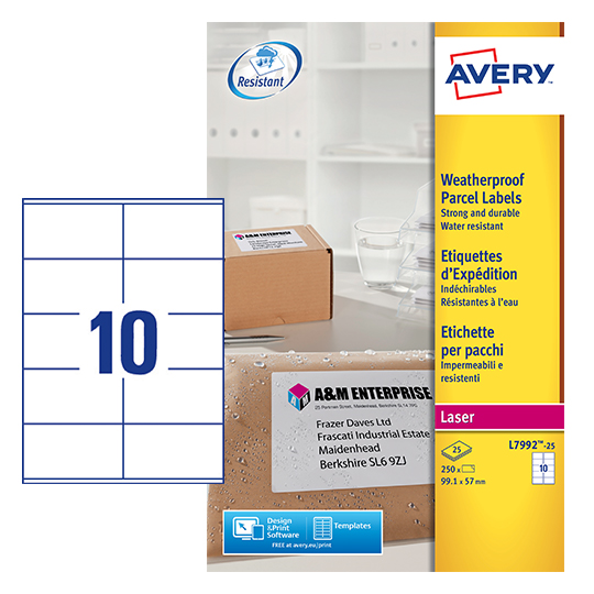 Avery White Laser Printer Label