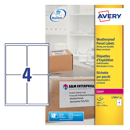 Avery White Laser Printer Label