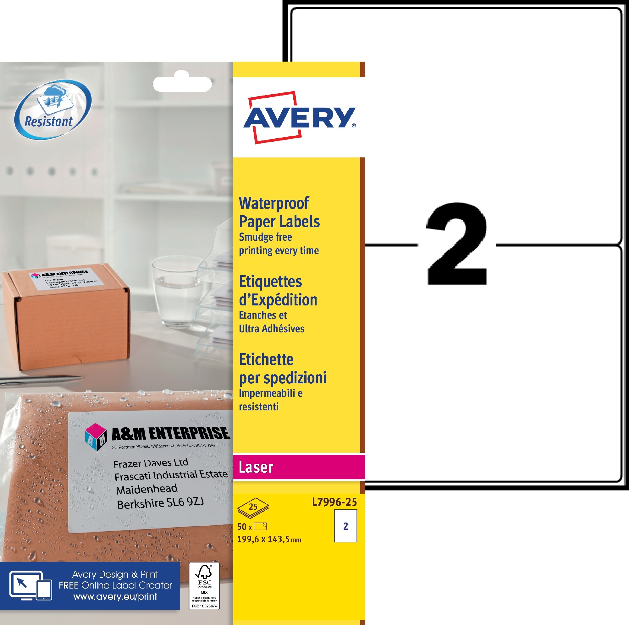 Avery White Laser Printer Label