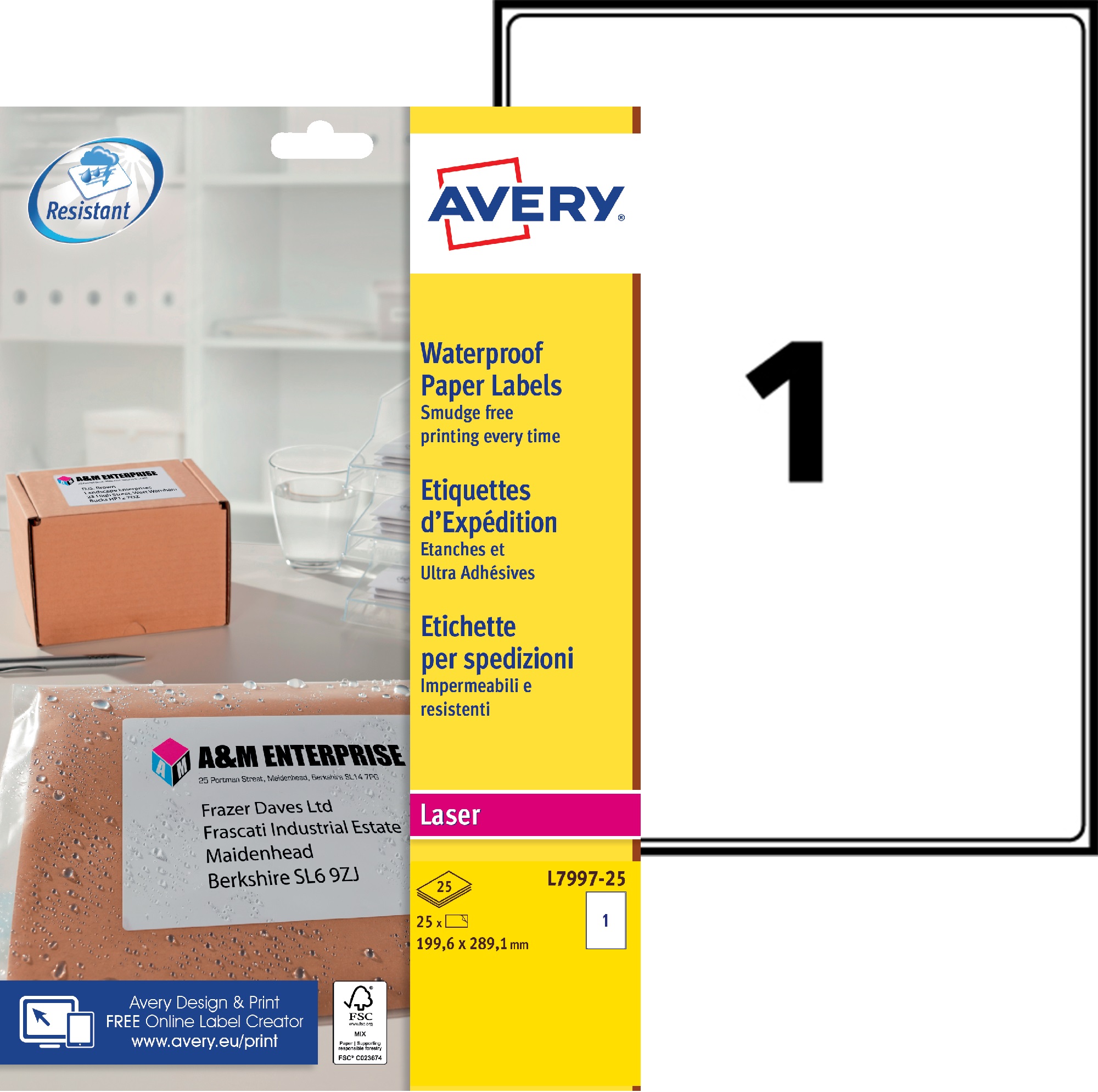 Avery White Laser Printer Label