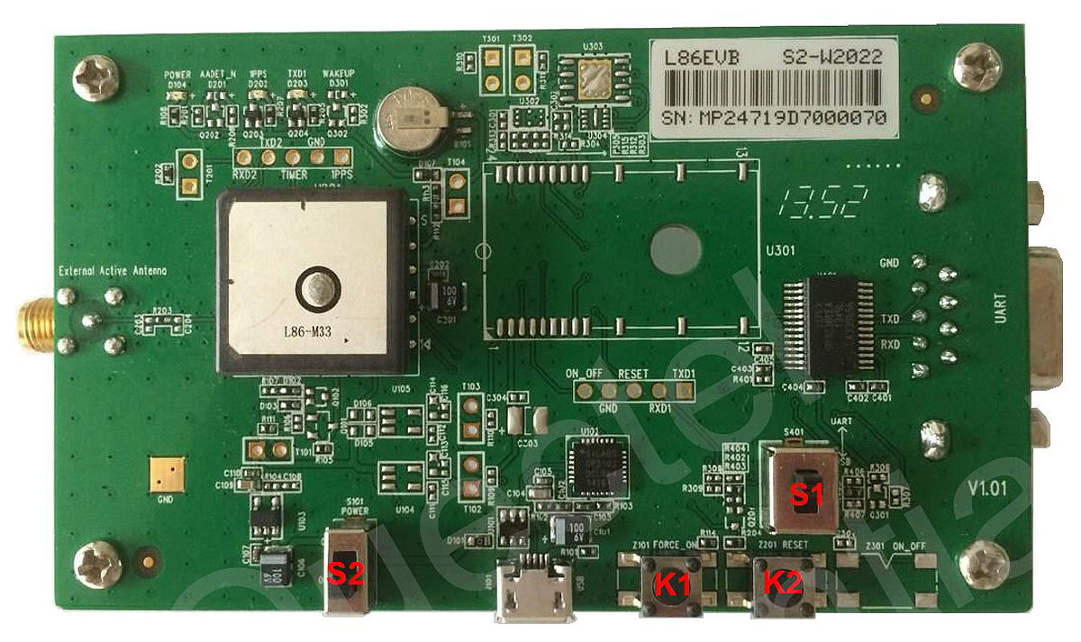 Quectel L86 EVB L86 GLONASS, GPS Evaluation Board for L86 EVB (Evaluation Board) L86EBV-KIT