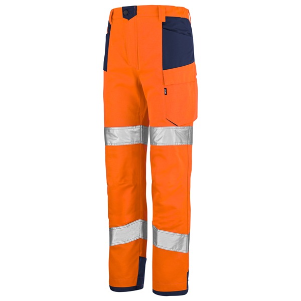 Cepovett Safety 1HVN3PI Hi Vis Trouser Navy, Orange 30.7 to 33.5 in Waist 80cm Leg