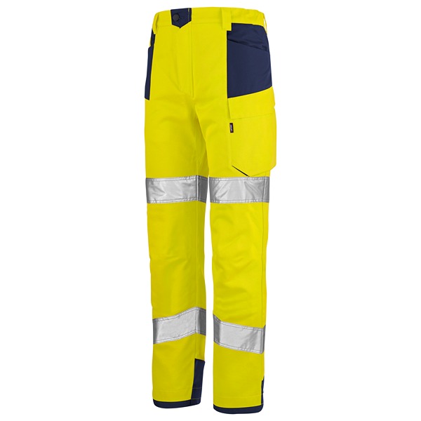 Cepovett Safety 1HVN3PI Hi Vis Trouser Navy, Yellow 30.7 to 33.5 in Waist 80cm Leg