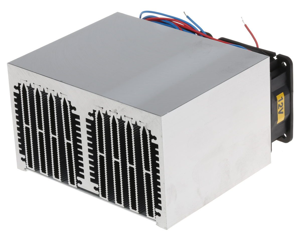 Fischer Elektronik Heatsink, Universal Rectangular Alu with Fan 74 mm 100 mm 125mm