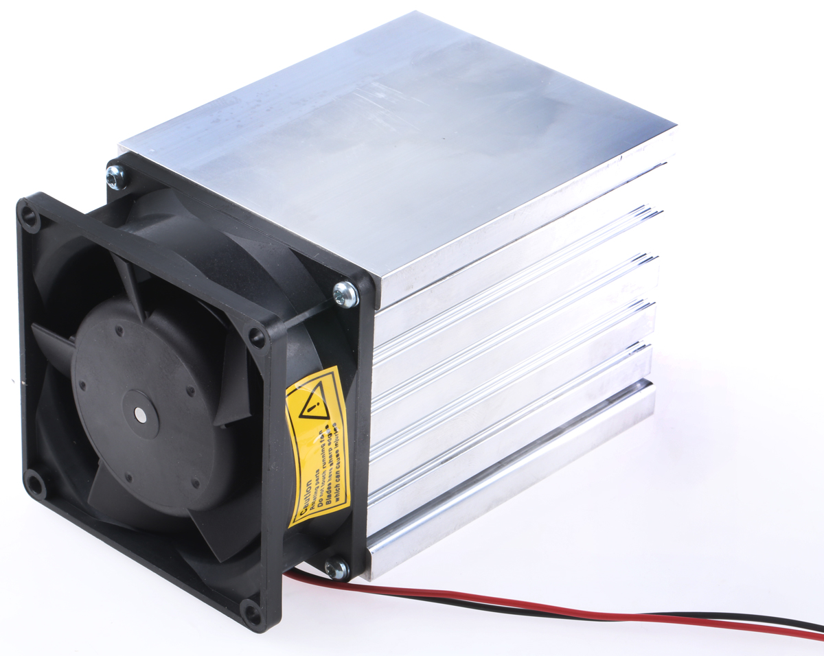 Fischer Elektronik Heatsink, Universal Rectangular Alu with Fan 83 mm 100 mm 80mm