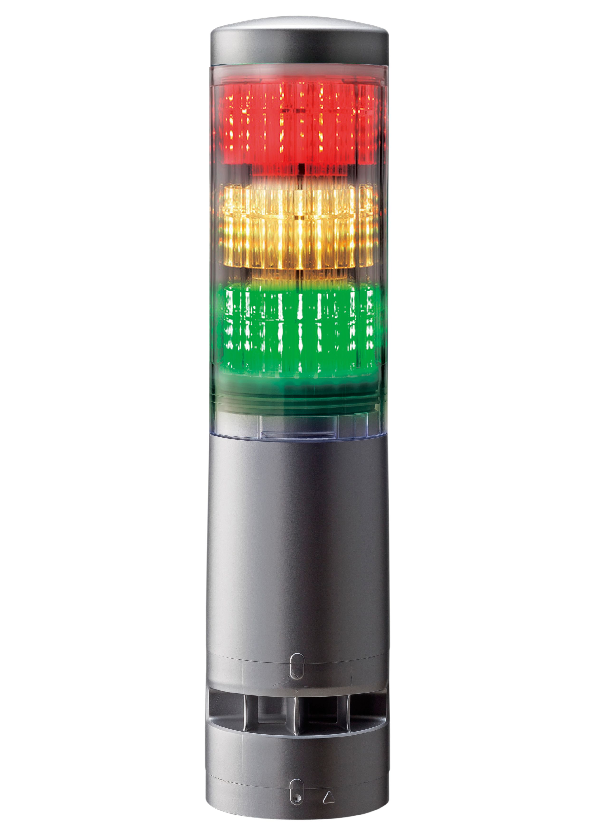 Patlite LA6 Series Clear Signal Tower Buzzer, 3 Lights 24V dc Direct