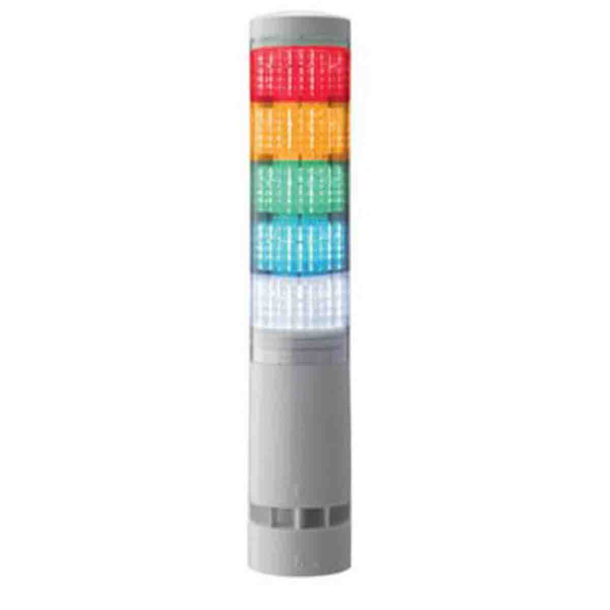 Patlite LA6 Series Clear Signal Tower Buzzer, 5 Lights 24V dc Direct