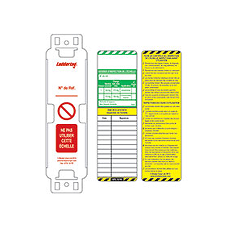 Brady Red on White Safety Ladder Tag, French Language, 1 Per Pack per Pack