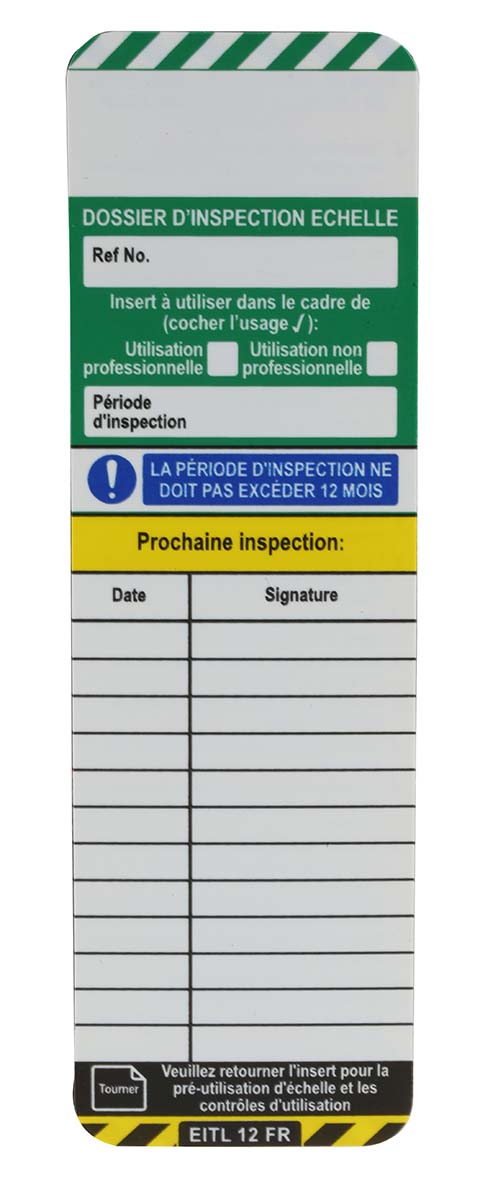 Brady Black, Yellow, White, Green Safety Ladder Tag, French Language, 10 Per Pack per Pack