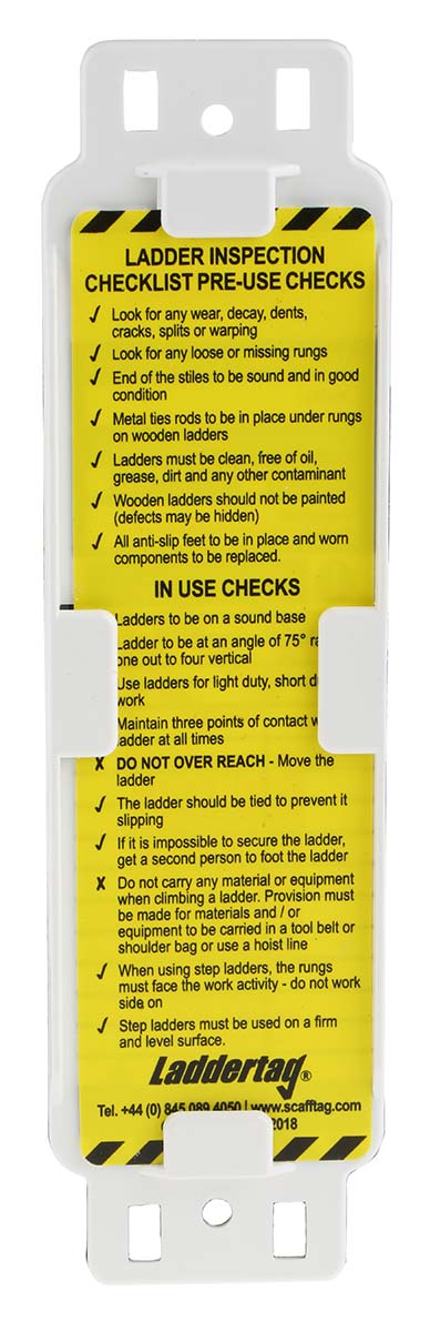 lad-gb-eith-l12-a Brady Red on White Safety Ladder Tag, English Language, 1 Per Pack per Pack