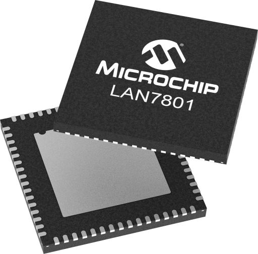 Microchip LAN7801/9JX, Ethernet Controller 1000 Mbps USB, 64-Pin SQFN