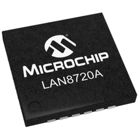 Microchip LAN8720AI-CP, Transceiver IC, 3.3 V 100 Mbps RMII, 24-Pin 3.3V QFN