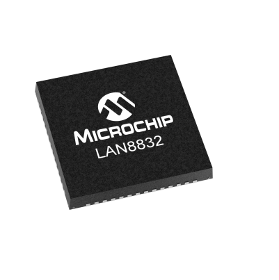 Microchip LAN8832-V/8JX, Ethernet Transceiver, 1.1 V 1 Gbps MAC, 56-Pin 3.3V VQFN