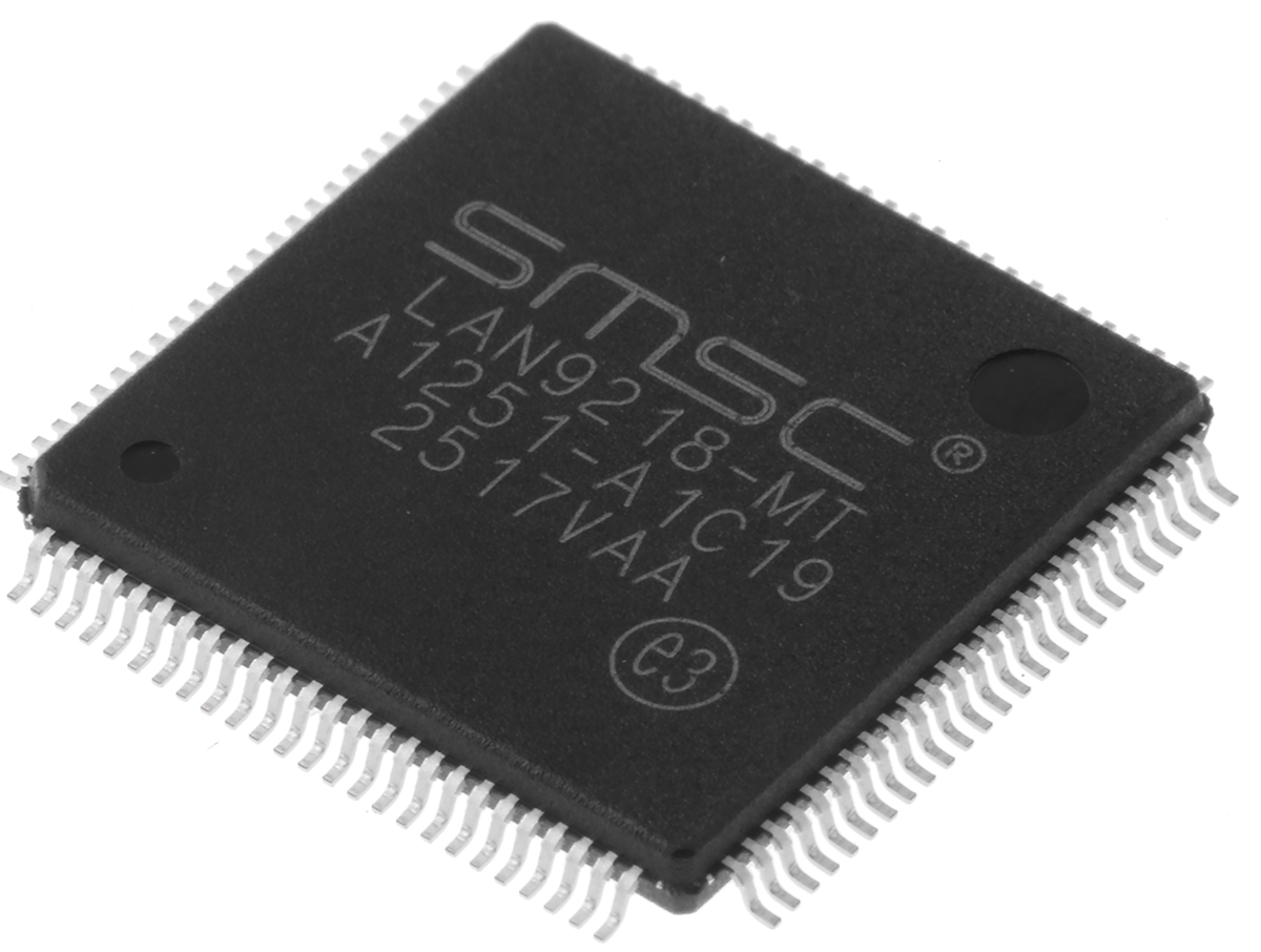Microchip, Ethernet Controller, 3.3 V 100 Mbps Host Bus, SMI, 100-Pin 3.3V TQFP