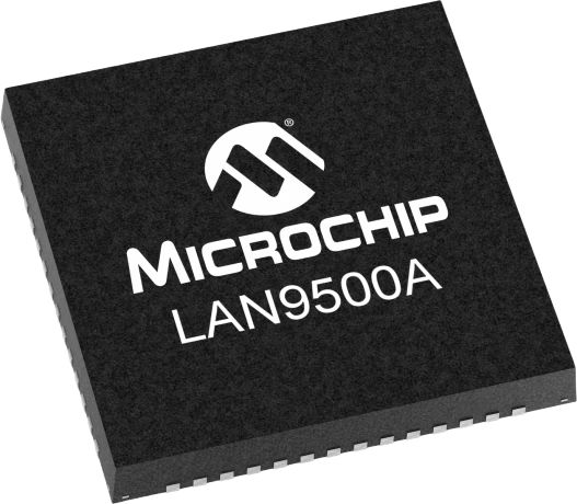 Microchip LAN9500A-ABZJ-TR, Ethernet Controller, 1-Channel 480 Mbps, 3.6V, USB 2.0, 3 V, 56-Pin QFN
