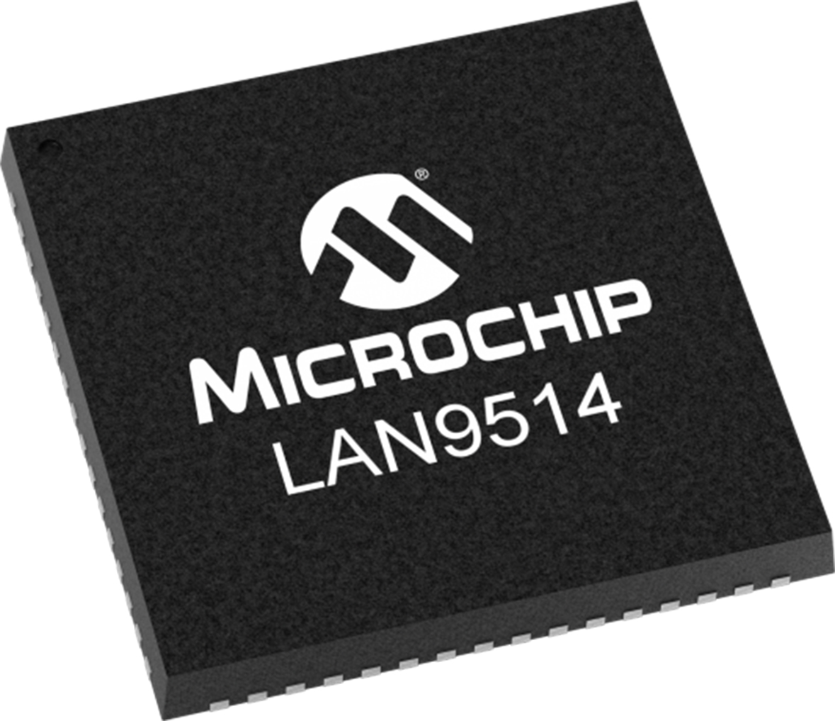 Microchip LAN9514-JZX, Ethernet Controller, 3.3 V 480 Mbps USB, 64-Pin 3.3V QFN
