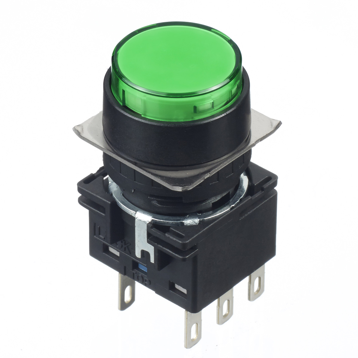 Idec LB Series Illuminated Push Button Switch, Momentary, 16 mm Cutout, DPDT, IP65, 30 V dc 125 V ac